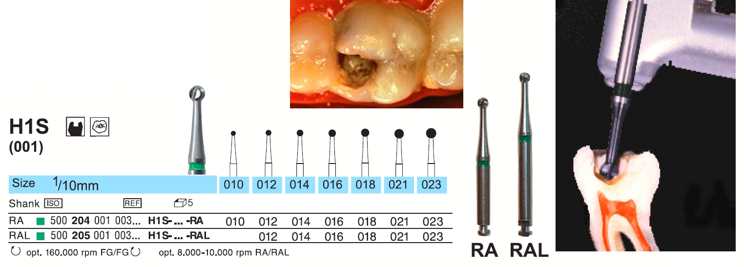 mui khoan lay nga sau carbide round bur h1s