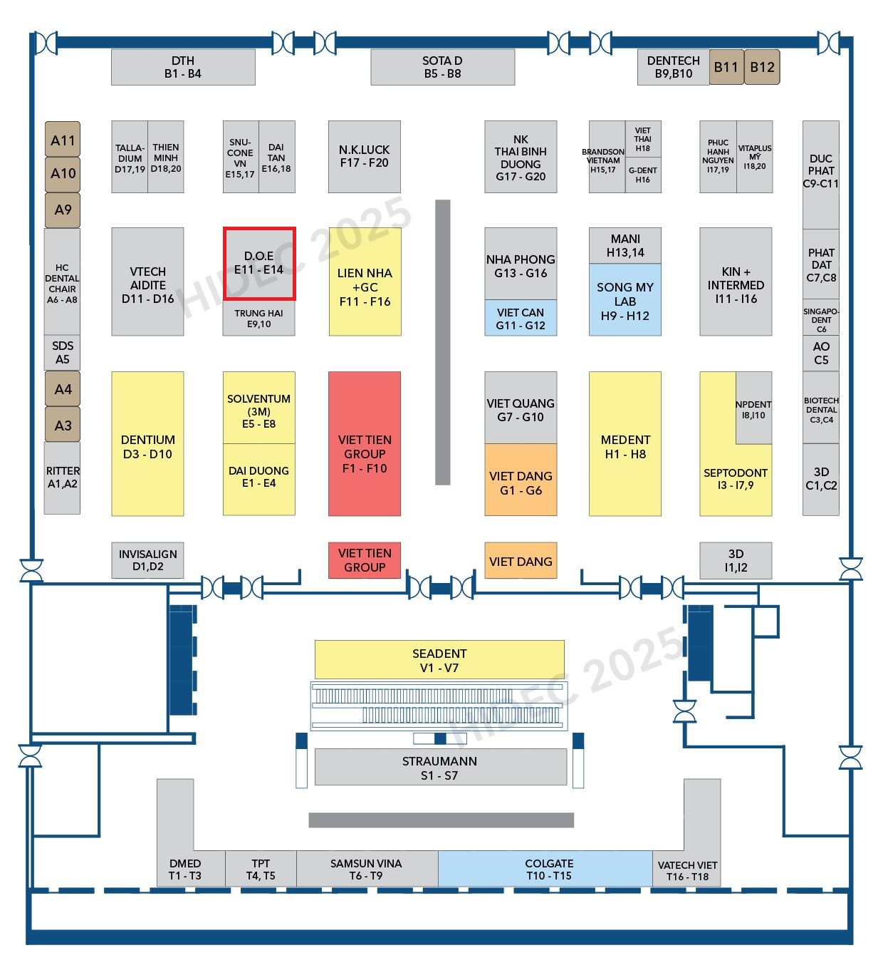 sơ đồ triển lãm doe hidec 2025