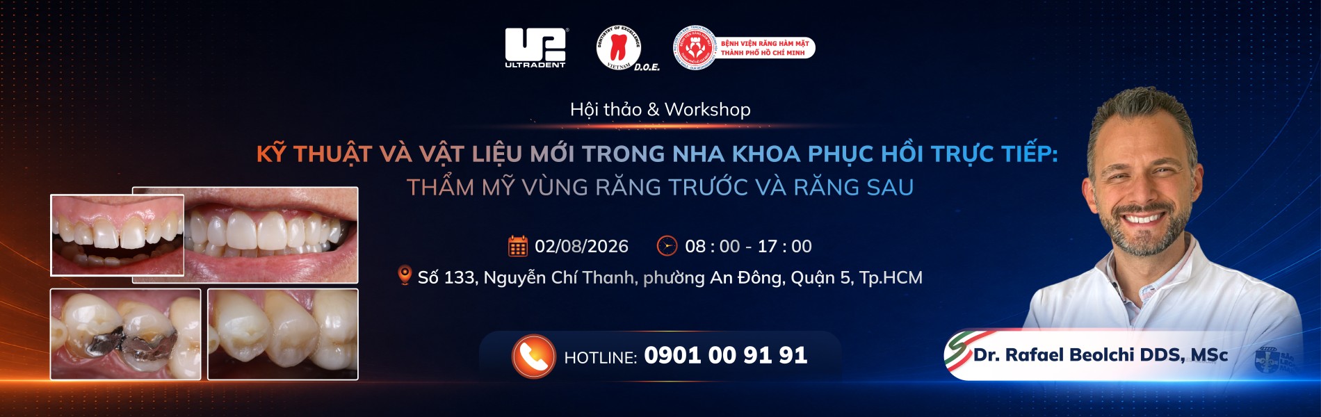 kỹ thuật và vật liệu mới trong nha khoa phục hồi trực tiếp: thẩm mỹ vùng răng trước và răng sau 2 doe banner workshop ultradent 04